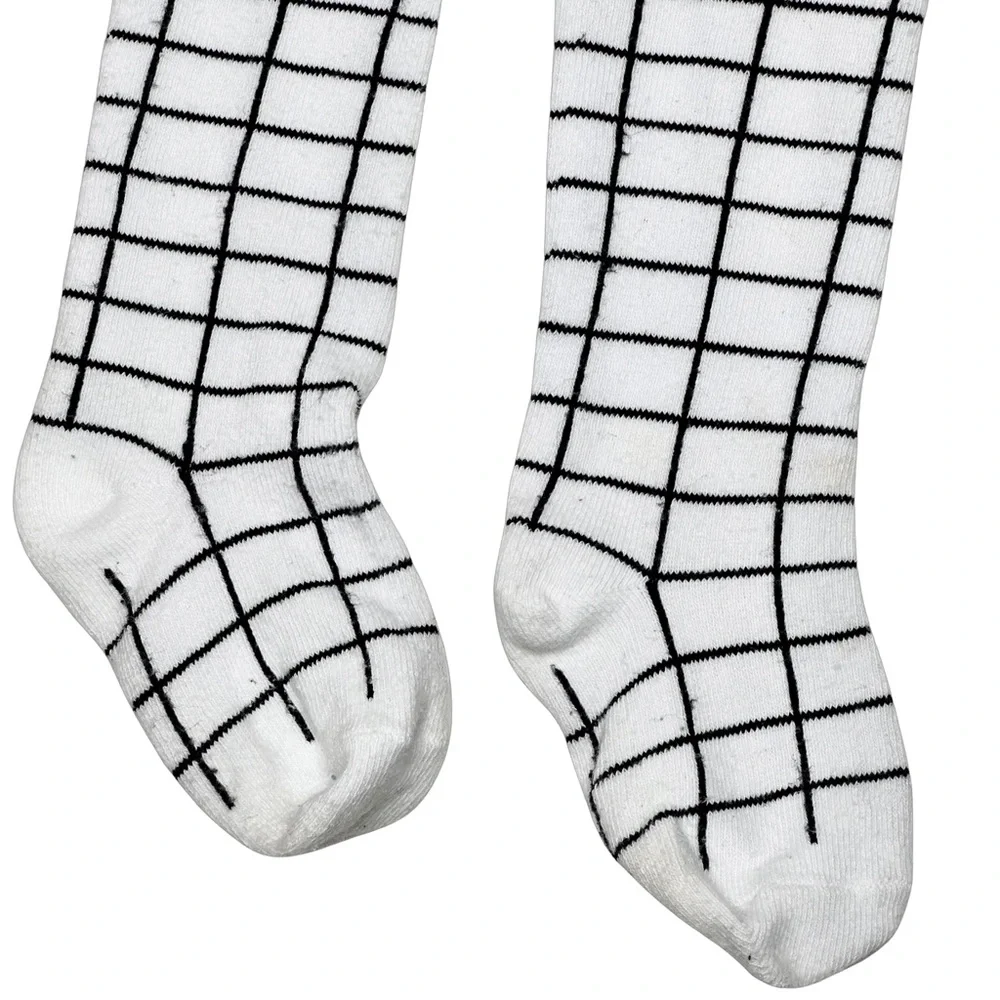 Little Stocking Co White +‎ Black Grid Socks
